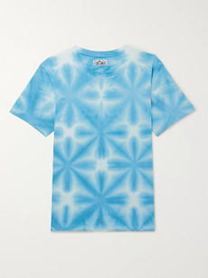 BLUE BLUE JAPAN WASHED TIE-DYED COTTON-JERSEY T-SHIRT