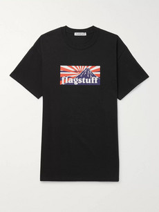 Flagstuff Printed Cotton-jersey T-shirt In Black