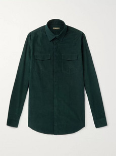 Berluti Cotton-corduroy Shirt In Dark Green
