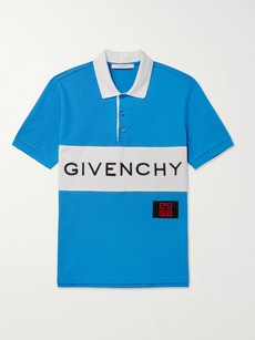 GIVENCHY SLIM-FIT LOGO-EMBROIDERED COTTON-PIQUÉ POLO SHIRT