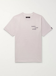 Rag & Bone Embroidered Cotton-jersey T-shirt In Lilac