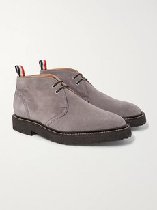 Thom Browne Suede Chukka Boots In Gray