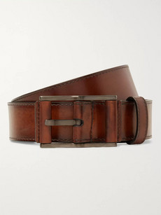 Berluti 3.5cm Brown Leather Belt