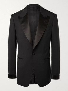 Tom Ford Black Shelton Slim-fit Satin-trimmed Wool Tuxedo Jacket ...
