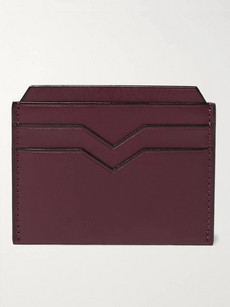 Valextra Leather Cardholder In Burgundy