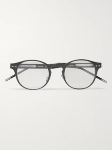 Bottega Veneta Round-frame Acetate Optical Glasses In Black