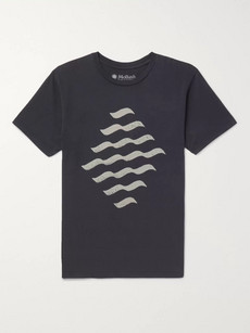 Mollusk Reflections Printed Cotton-jersey T-shirt In Navy