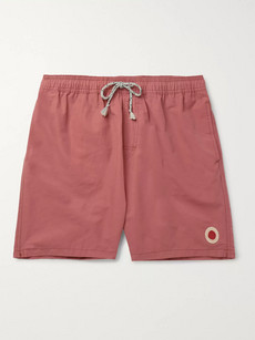 Mollusk Long-length Cotton-blend Swim Shorts In Pink