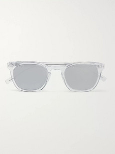 Saint Laurent Square-frame Acetate Mirrored Sunglasses In Clear
