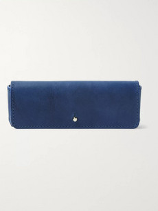 Cubitts Leather Glasses Case In Blue