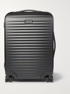 Ermenegildo Zegna Leather-trimmed Polycarbonate Carry-on Suitcase In Black