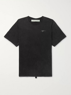 OFF-WHITE OVERSIZED PRINTED COTTON-JERSEY T-SHIRT - CHARCOAL