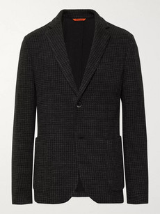 Barena Venezia Dark-grey Unstructured Checked Cotton-blend Blazer In Dark Gray