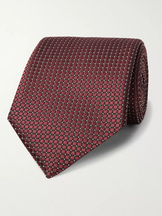 Ermenegildo Zegna 7cm Textured-silk Tie In Merlot