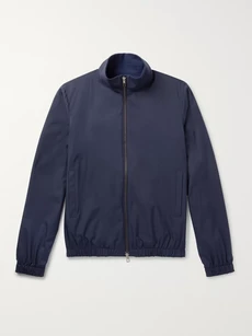 Loro Piana Reversible Storm System Shell And Cashmere Bomber Jacket In Blue