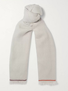 Loro Piana Four In Hand Fringed Cashmere Scarf In Neutrals