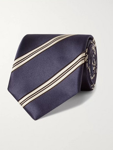 Gucci 8cm Striped Silk Tie - Navy - One Siz