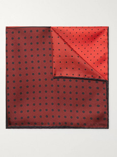 Lanvin Polka-dot Silk-twill Pocket Square In Red