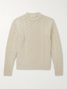 Brioni Cable-knit Camel Hair Sweater In Neutrals