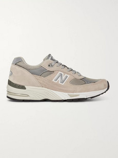 New Balance 991 Suede And Mesh Sneakers In Beige | ModeSens