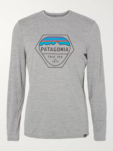 Patagonia Printed Mélange Capilene Jersey T In Gray