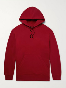 CALVIN KLEIN 205W39NYC OVERSIZED EMBROIDERED LOOPBACK COTTON-JERSEY HOODIE - CLARET