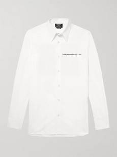 CALVIN KLEIN 205W39NYC + ANDY WARHOL FOUNDATION PRINTED EMBROIDERED COTTON-POPLIN SHIRT - WHITE