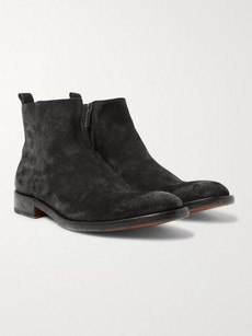 O'keeffe Washed-suede Boots - Black