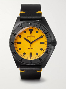 Bamford Watch Department Mayfair Stainless Steel And Leather Watch In Yellow