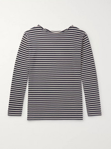 De Bonne Facture Striped Cotton T-shirt - Navy
