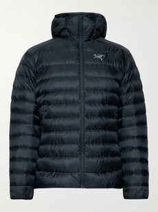 Arc'teryx Cerium Lt Slim-fit Quilted Ripstop Hooded Down Jacket In Storm Blue
