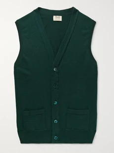 William Lockie Slim-fit Cashmere Sweater Vest - Emerald