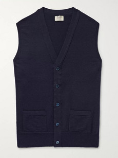William Lockie Oxton Lim-fit Cashmere Weater Vest - Navy