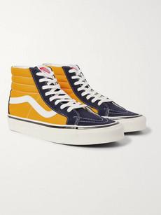 VANS ANAHEIM FACTORY SK8-HI 38 DX SUEDE AND CANVAS HIGH-TOP SNEAKERS - YELLOW