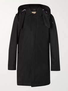 Burberry Cotton-blend Gabardine Hooded Coat With Detachable Gilet In Black