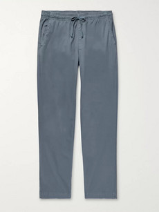 Save Khaki United Easy Slim-fit Cotton-twill Drawstring Trousers In Blue
