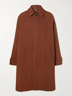 Balenciaga Oversized Virgin Wool Coat In Brown