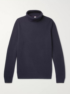 Brunello Cucinelli Ribbed Wool, Cashmere And Silk In Navy