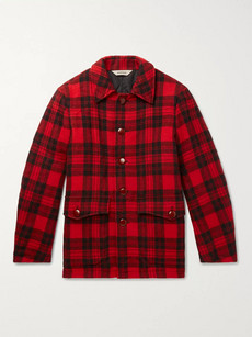 Aspesi Checked Wool-fleece Blouson Jacket - Red