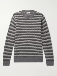 Sunspel Triped Wool Weater - Gray