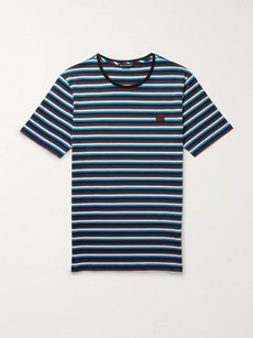 Acne Studios Striped T-shirt Navy/white In Teal