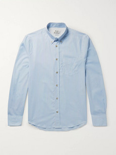 Acne Studios Isherwood Button-down Collar Striped Cotton-poplin Shirt In Light Blue