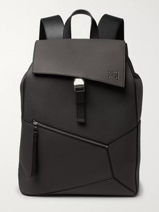 Loewe Puzzle Full-grain Leather Backpack In Gray