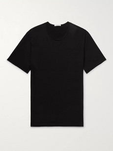 JAMES PERSE SLIM-FIT COTTON AND CASHMERE-BLEND JERSEY T-SHIRT - BLACK