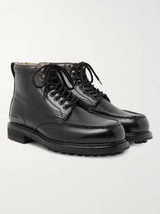 TOM FORD CROMWELL BURNISHED-LEATHER HIKING BOOTS
