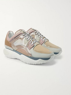 FENDI MESH, LEATHER, PVC AND RUBBER SNEAKERS