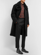TOM FORD Shearling-Trimmed Felted Wool-Blend Overcoat