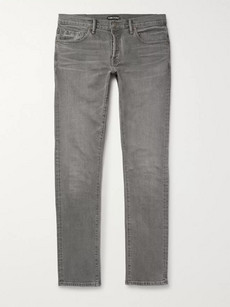 Tom Ford Slim-fit Selvedge Denim Jeans In Gray
