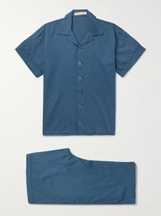 Cleverly Laundry Washed-cotton Pyjama Set - Blue