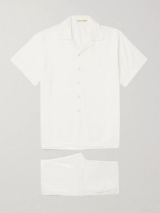 Cleverly Laundry Washed-cotton Pyjama Set In White
